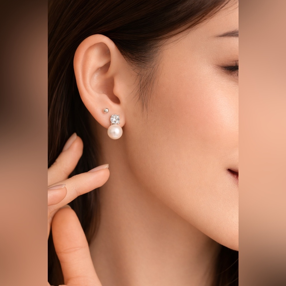 Michael Hill silver Cultured Freshwater Pearl Earrings